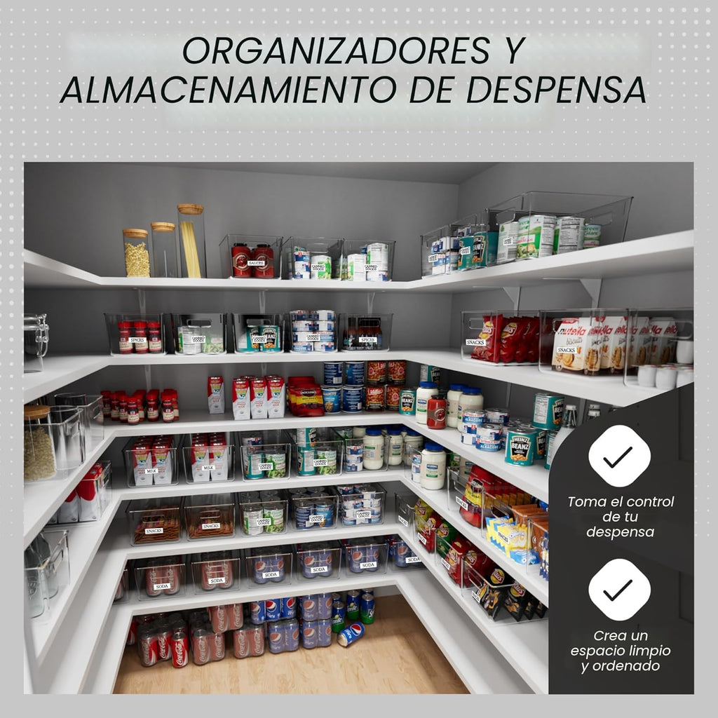 ClearSpace Contenedores de almacenamiento de plástico transparente...