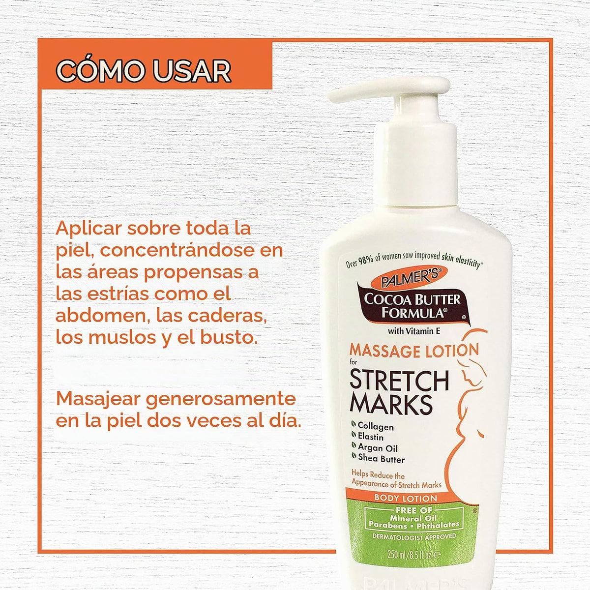 Crema de masaje con fórmula de manteca de cacao Palmer's para e...