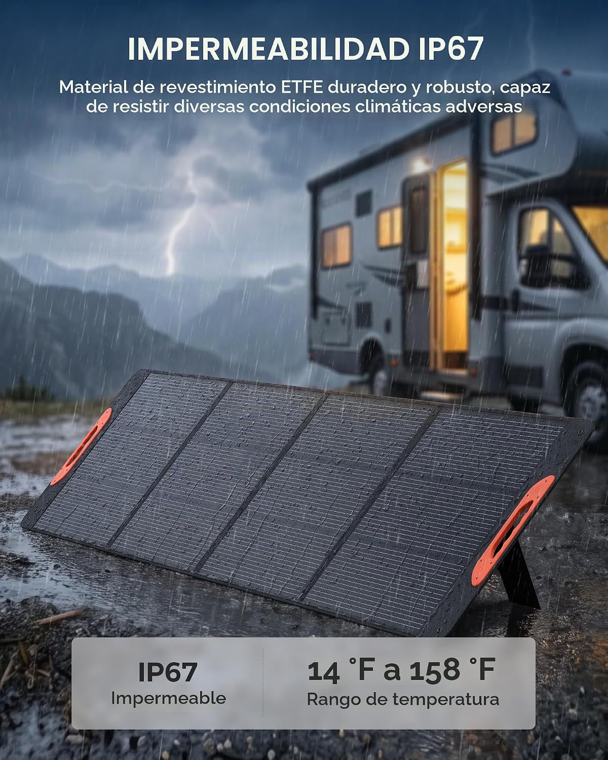 ZOUPW Panel solar portátil tipo N de 220 W de 16 BB para central el...