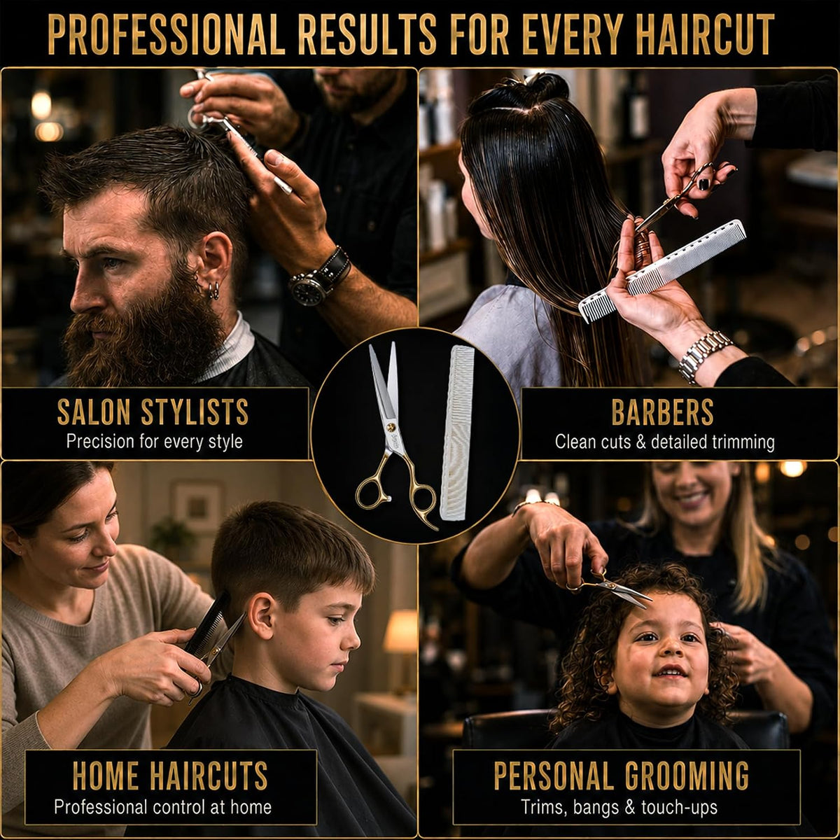 Tijeras profesionales de corte de cabello, tijeras de peluquero con...