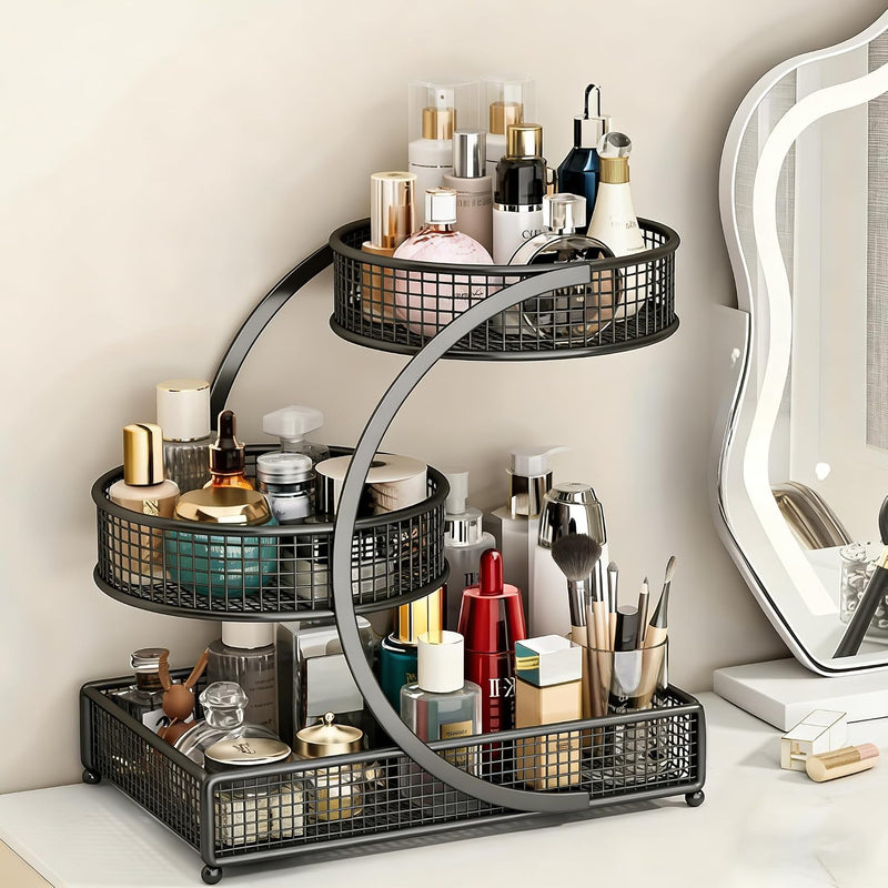 Organizador de maquillaje para tocador, 3 niveles de baño, dormitor...