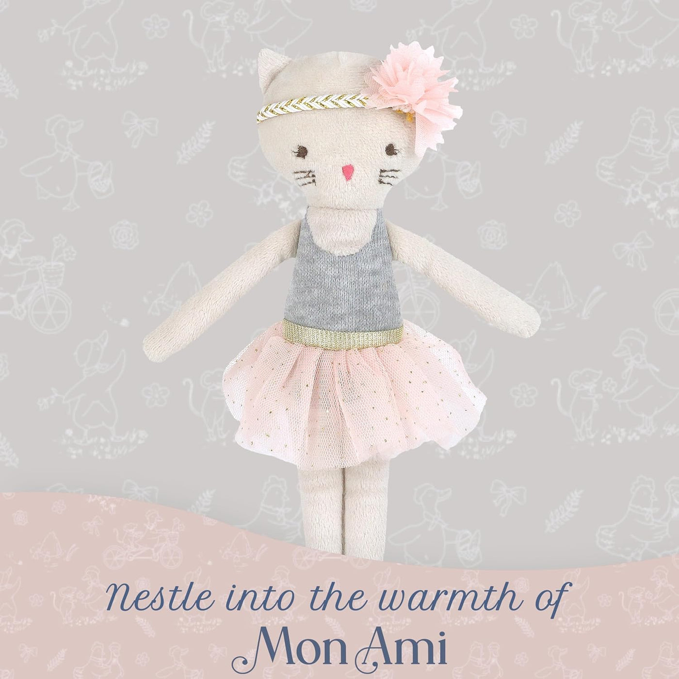 MON AMI Kacie The Kitty - Muñeca de peluche de bailarina, 9 pulgada...