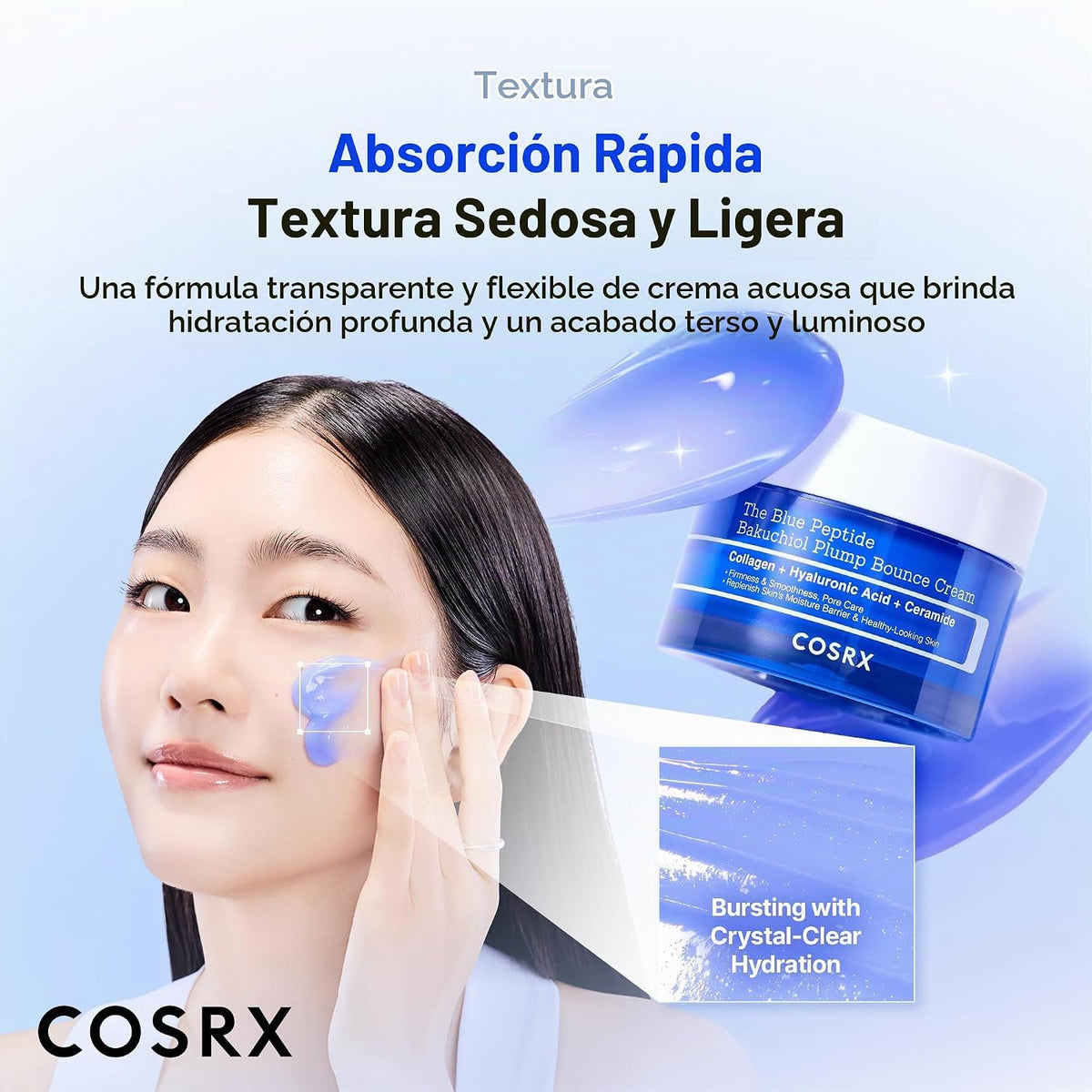 COSRX The Blue Copper Peptide Bakuchiol Cream, antienvejecimiento c...