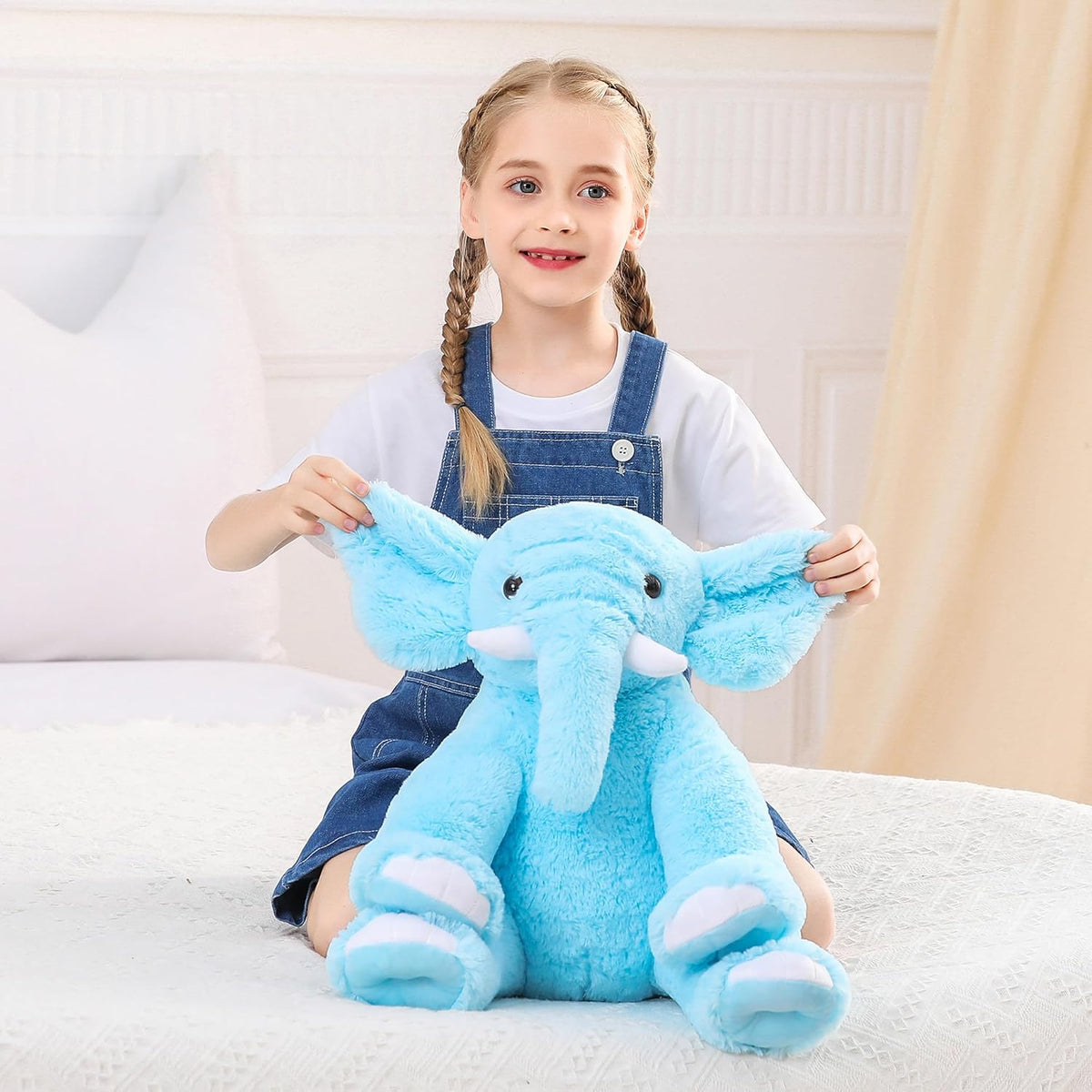 JellyMallow Animales de peluche con peso de elefante, 5 libras y 16...