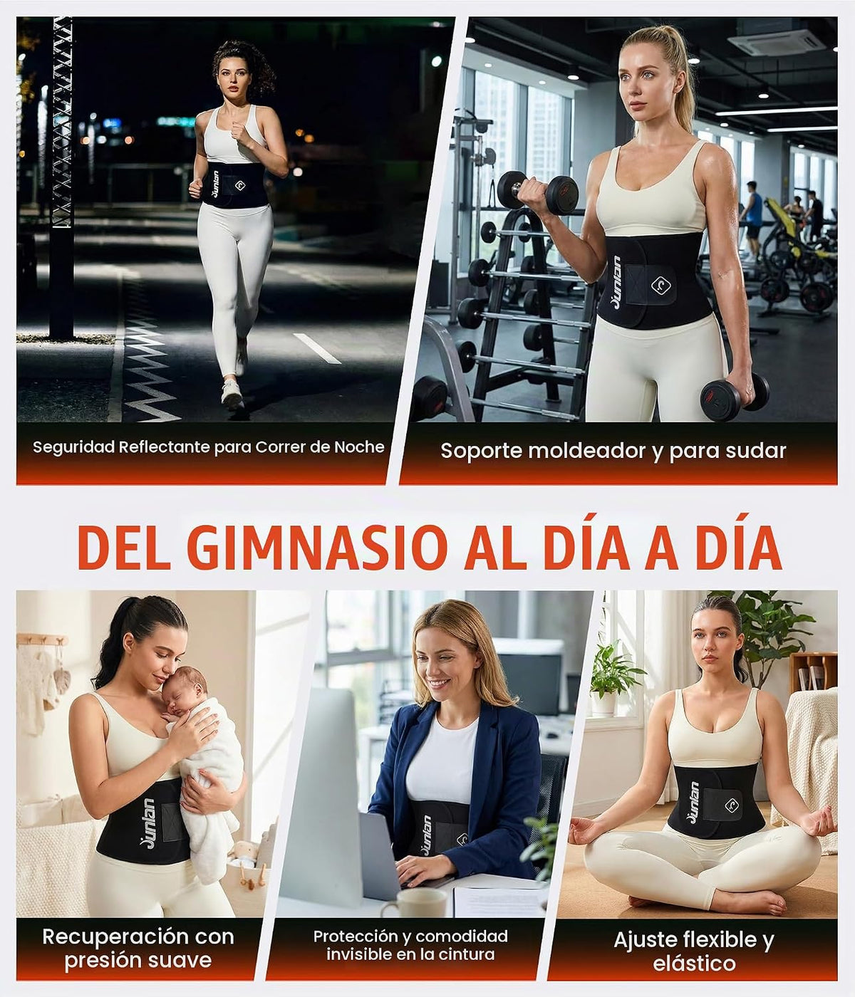 Junlan Entrenador de cintura para mujer - Banda de sudor para entre...