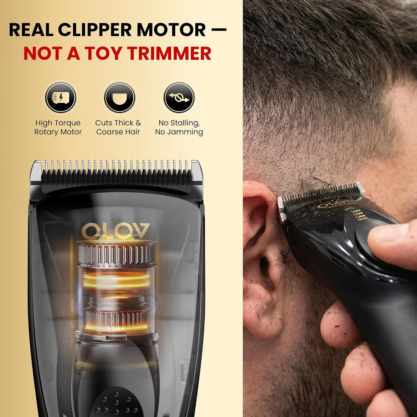 OLOV PROFESSIONAL Cortapelos para hombres, kit de cortapelos inalám...