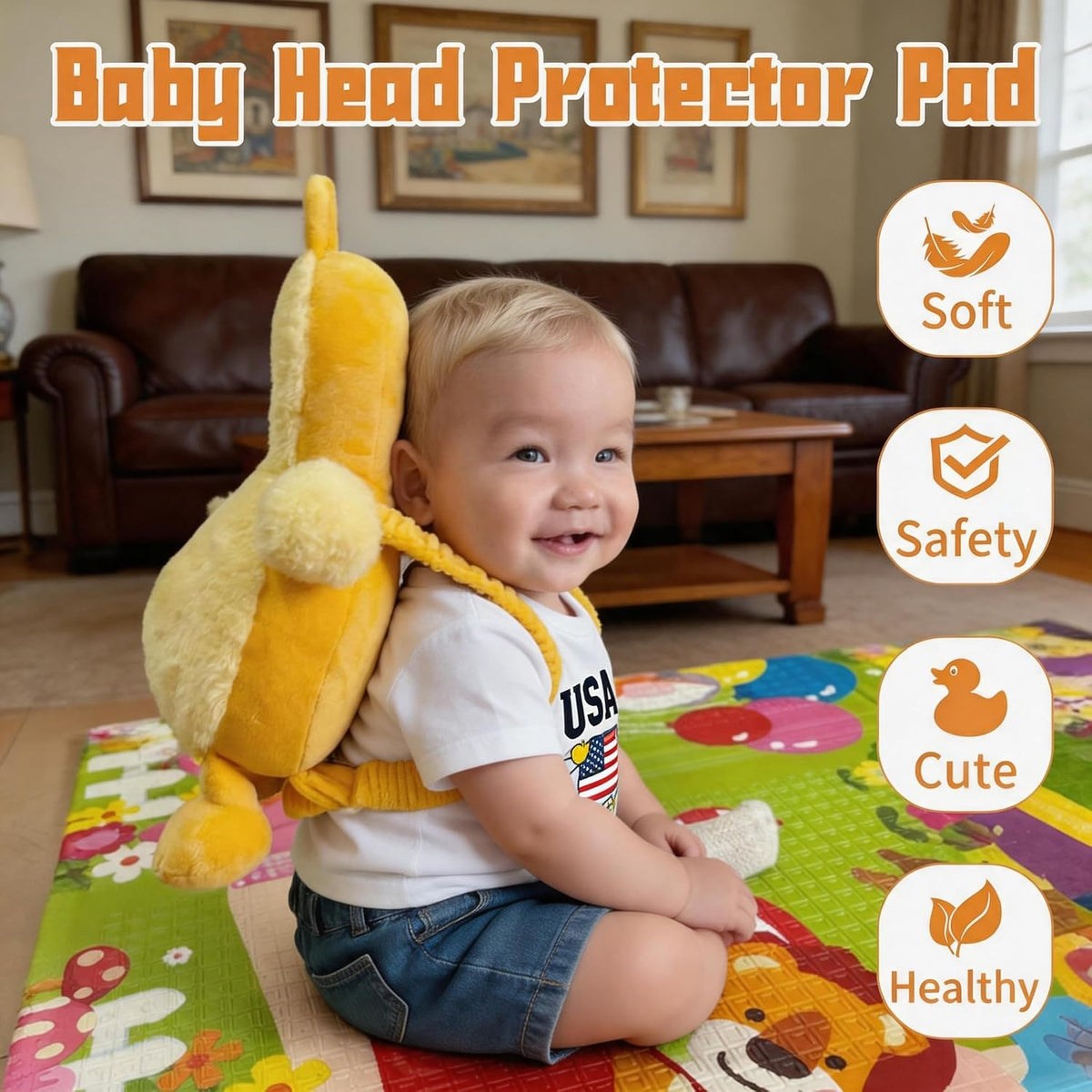 Protector de cabeza de bebé, mochila acolchada \u2013 Protector aju...