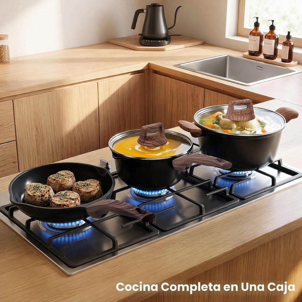 Juego de utensilios de cocina antiadherentes de cerámica de 30 piez...
