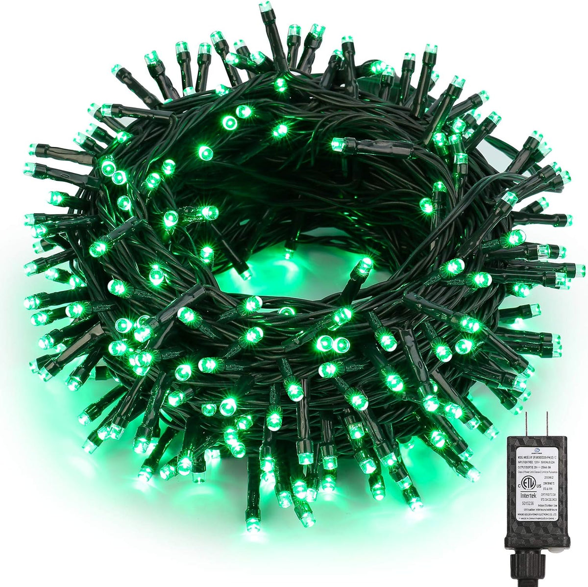 Luces navideñas para exteriores Brizled, color verde, mini cadena d...