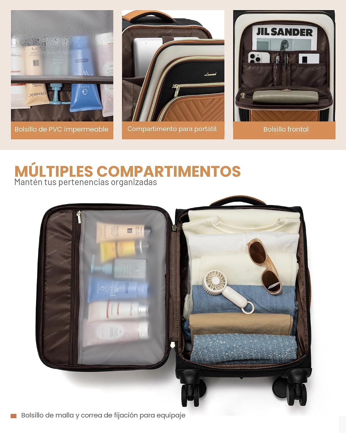 LOVEVOOK Maleta de Equipaje de Mano de 22x14x9 Pulgadas Aprobada po...