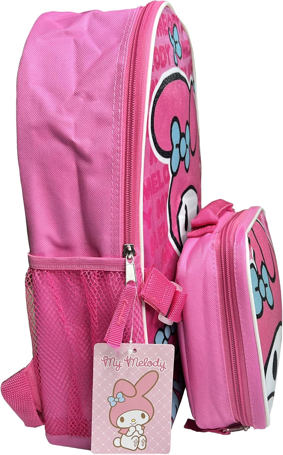 Fast Forward My Melody Mochila escolar rosa de 16 pulgadas con bols...