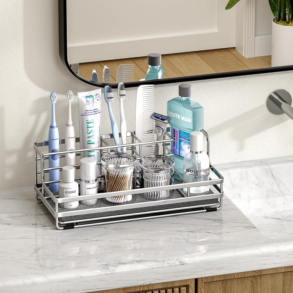 HapiRm Portacepillos de dientes para baño - Organizador de encimera...