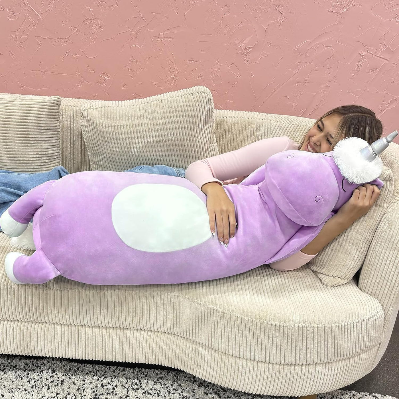 MorisMos Almohada Corporal Gigante de Peluche de Unicornio de 4 Pie...