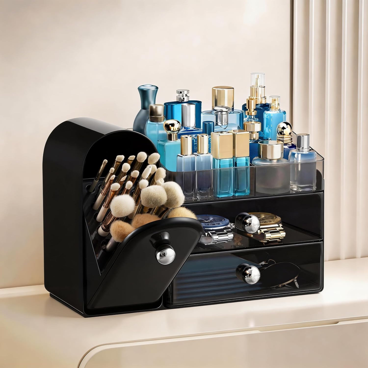HBlife Organizador de maquillaje para encimera con cajones, organiz...
