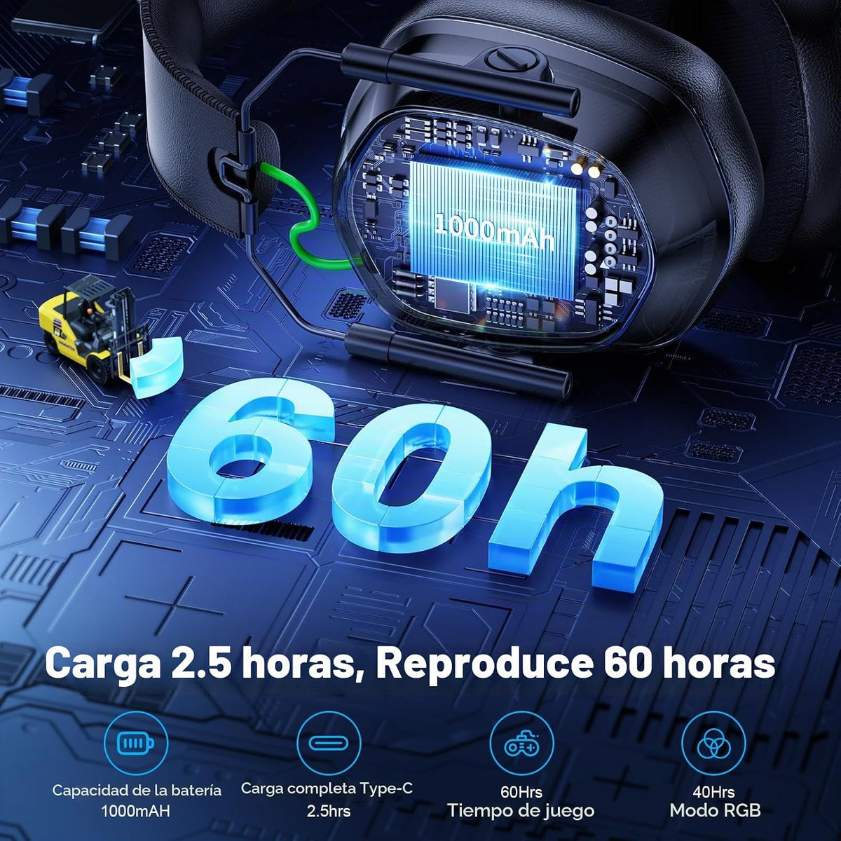 Auriculares inalámbricos para juegos para PS5, PS4, PC, interruptor...
