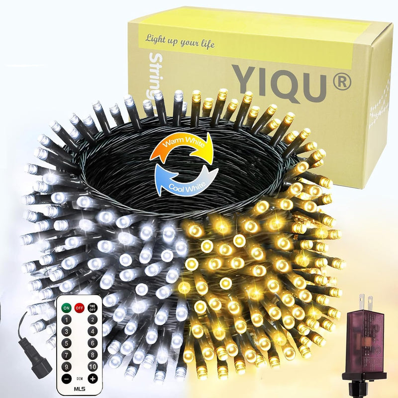 Luces navideñas que cambian de color conectables de 75,8 pies con t...