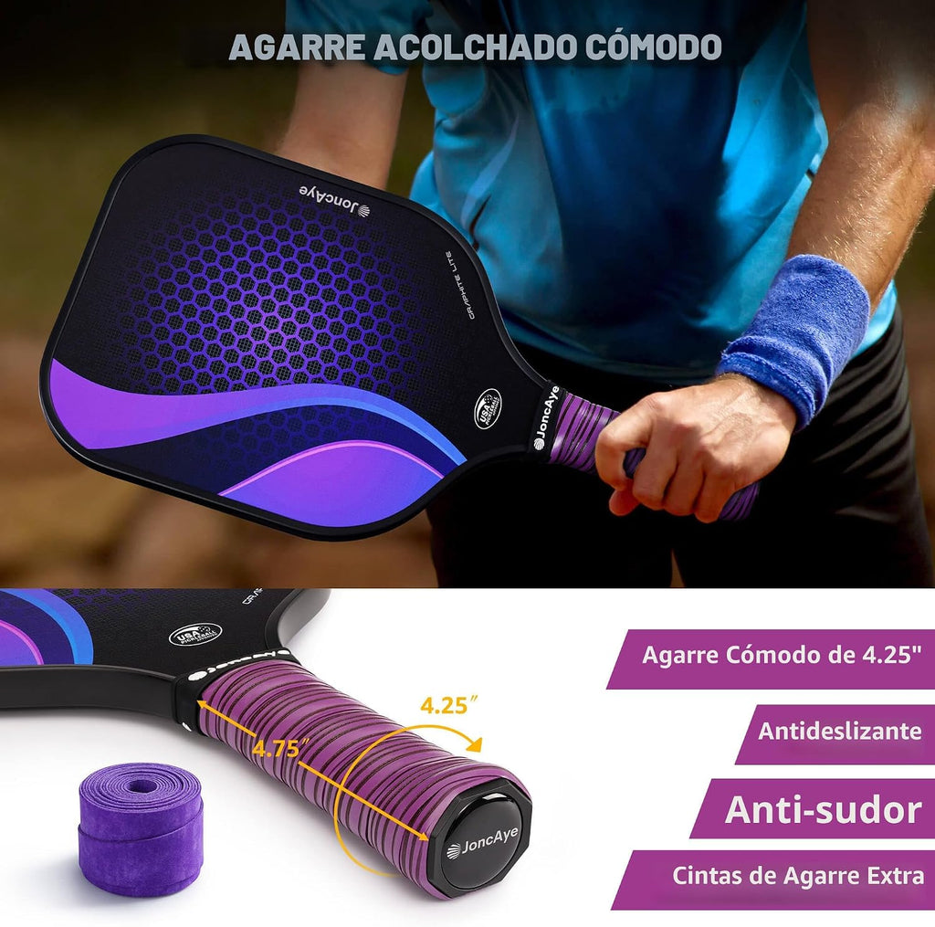 JoncAye Juego de 4 o 2 paletas de Pickleball, raquetas de fibra de...
