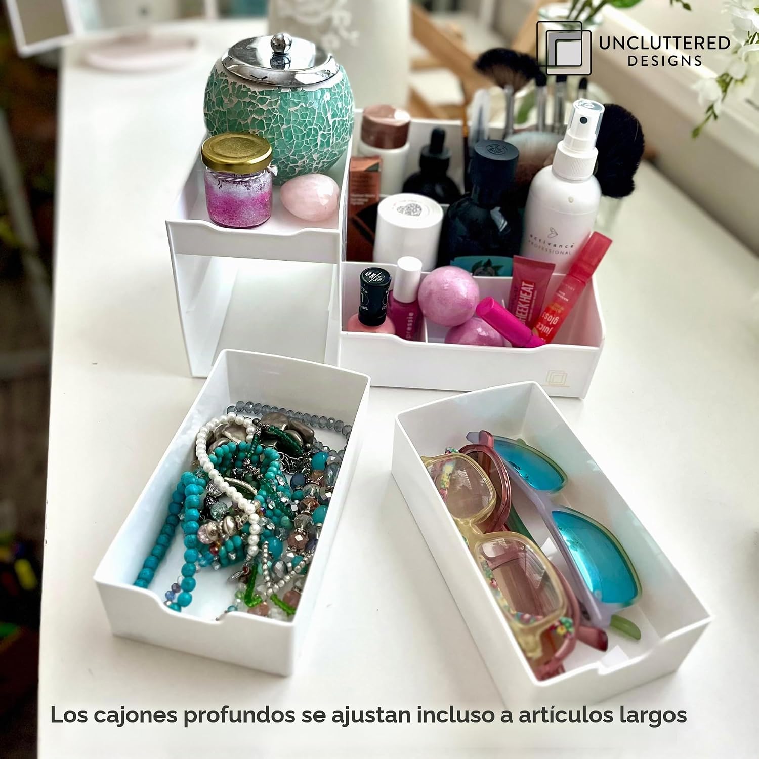 Despejado diseños Maquillaje Organizador con cajones