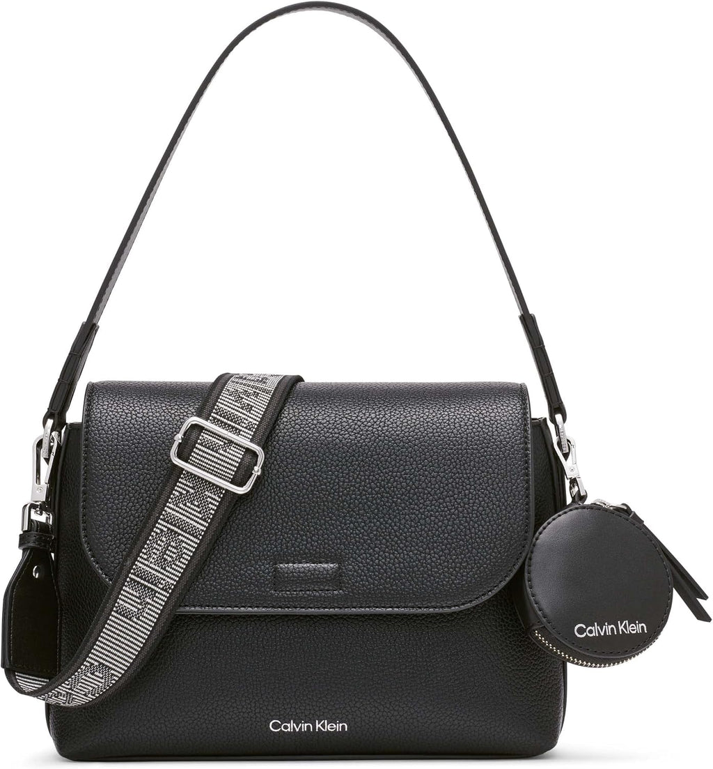 Calvin Klein Bolso de hombro con solapa Millie 2 en 1 para mujer y bandolera