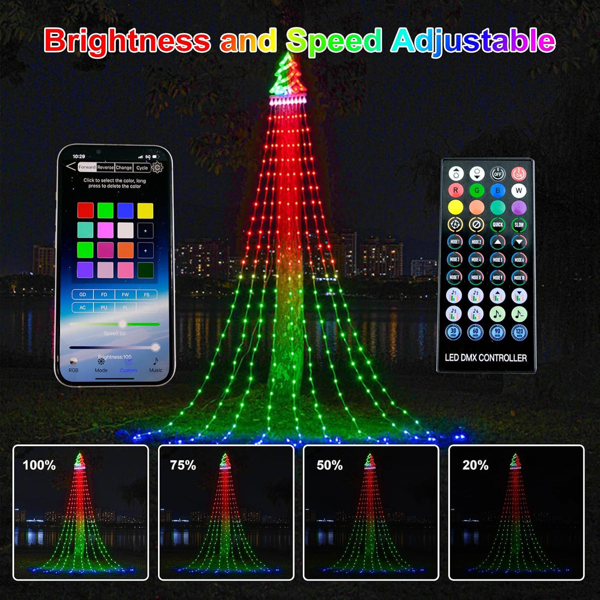 Decoraciones de Navidad para Exteriores Luces de Cadena para Árbol...