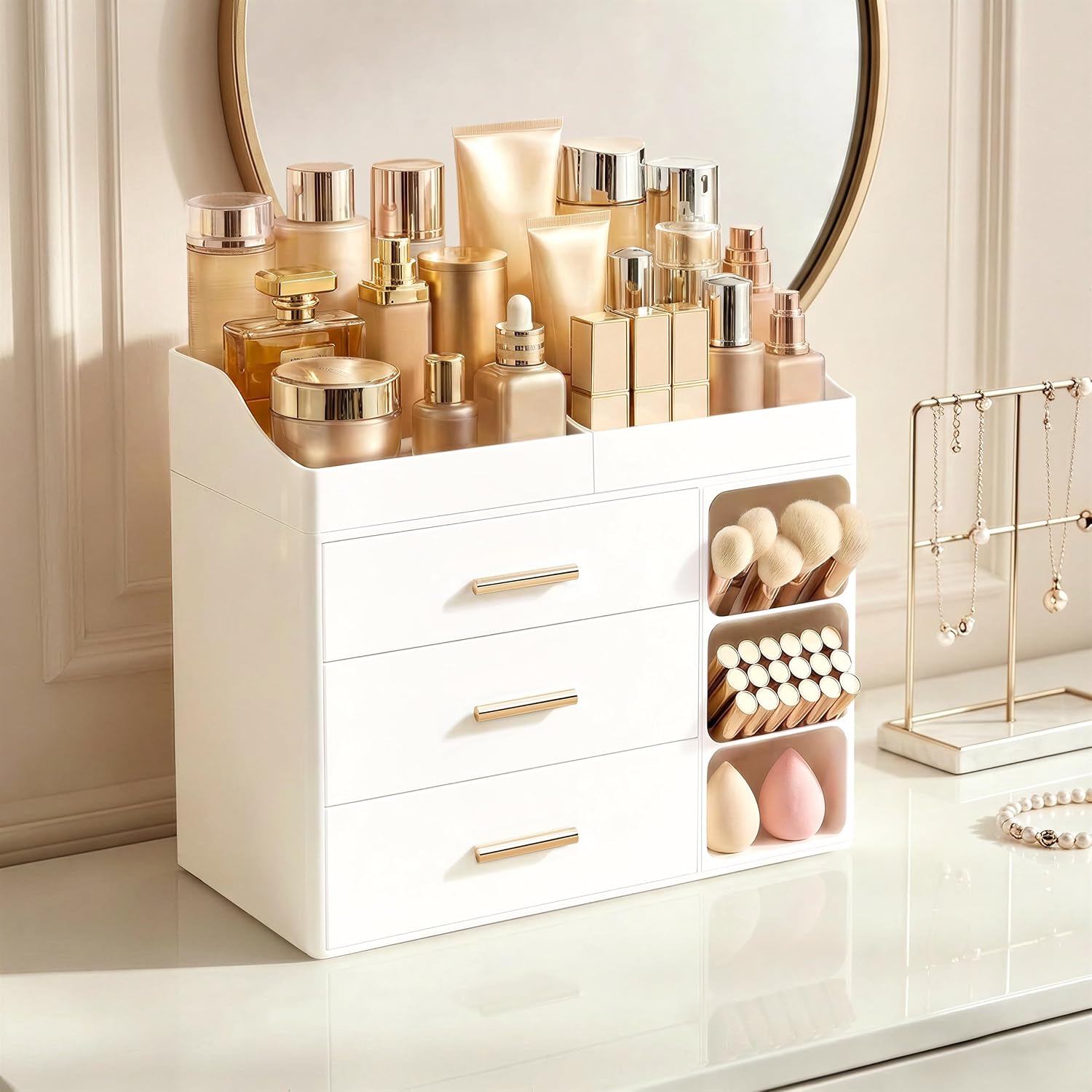 HBlife Organizador de maquillaje para encimera con soporte para cep...
