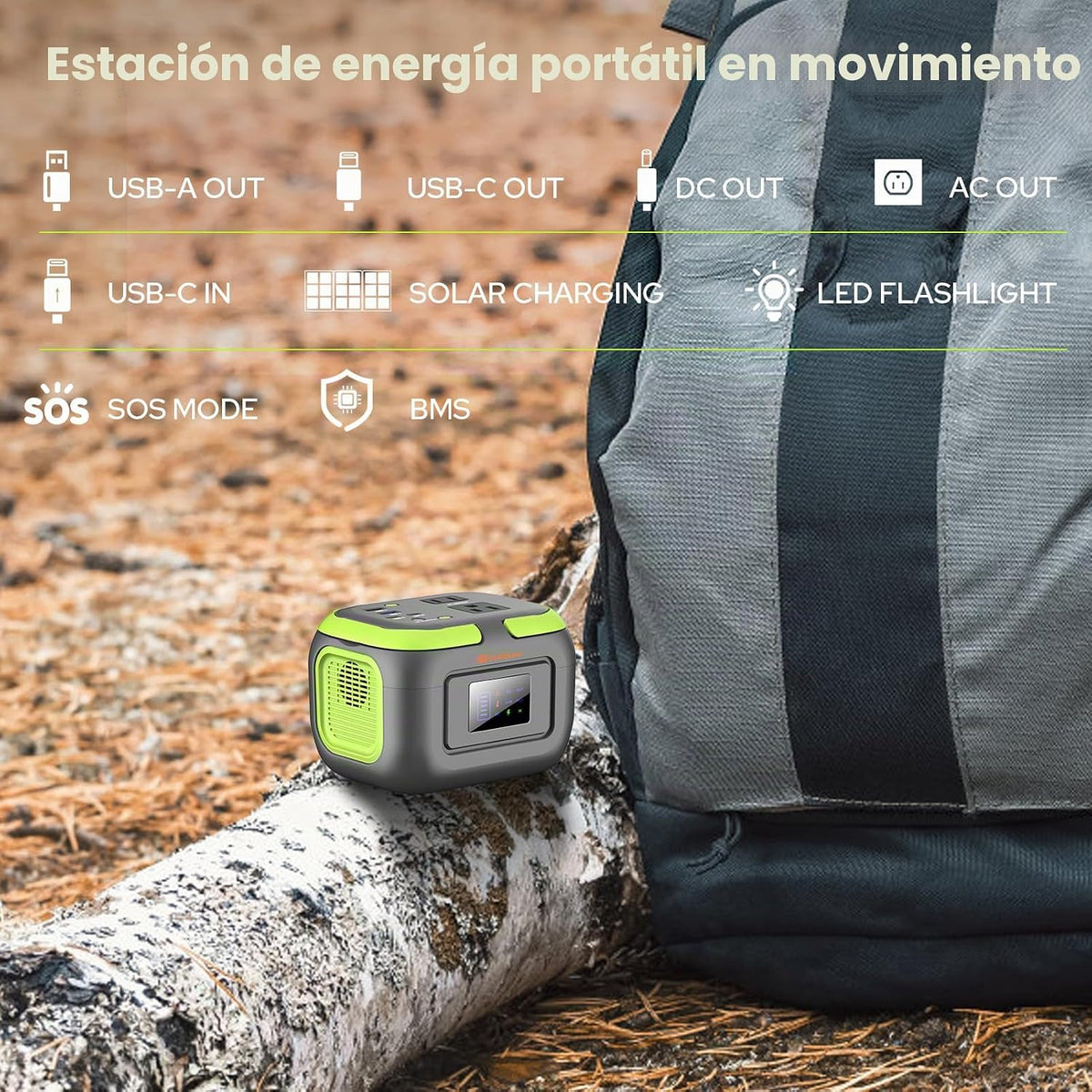 Generador de energía solar portátil con paneles, estación de energí...