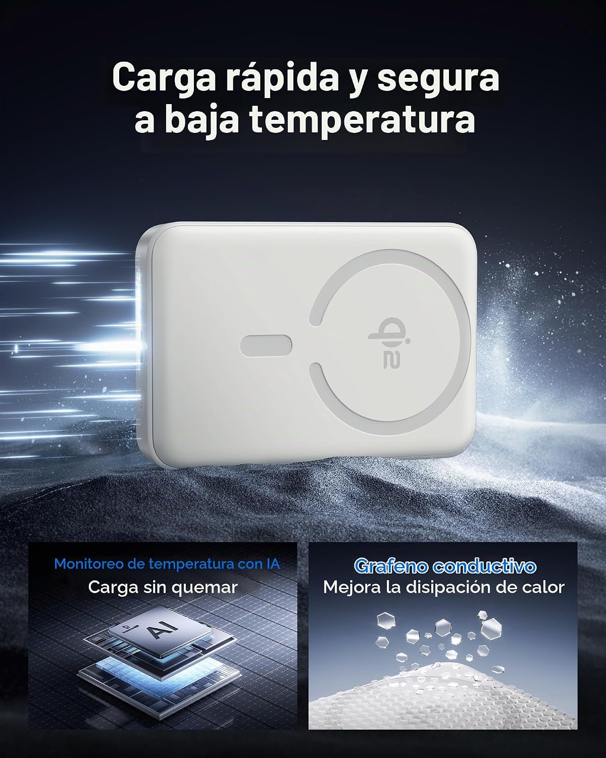Baseus para cargador portátil MagSafe, banco de energía magnético i...