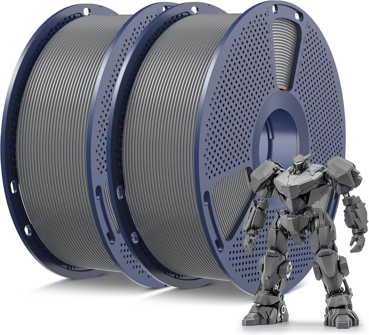 SUNLU Filamento PLA para impresora 3D, gris, paquete de 2, 4.4 lbs...