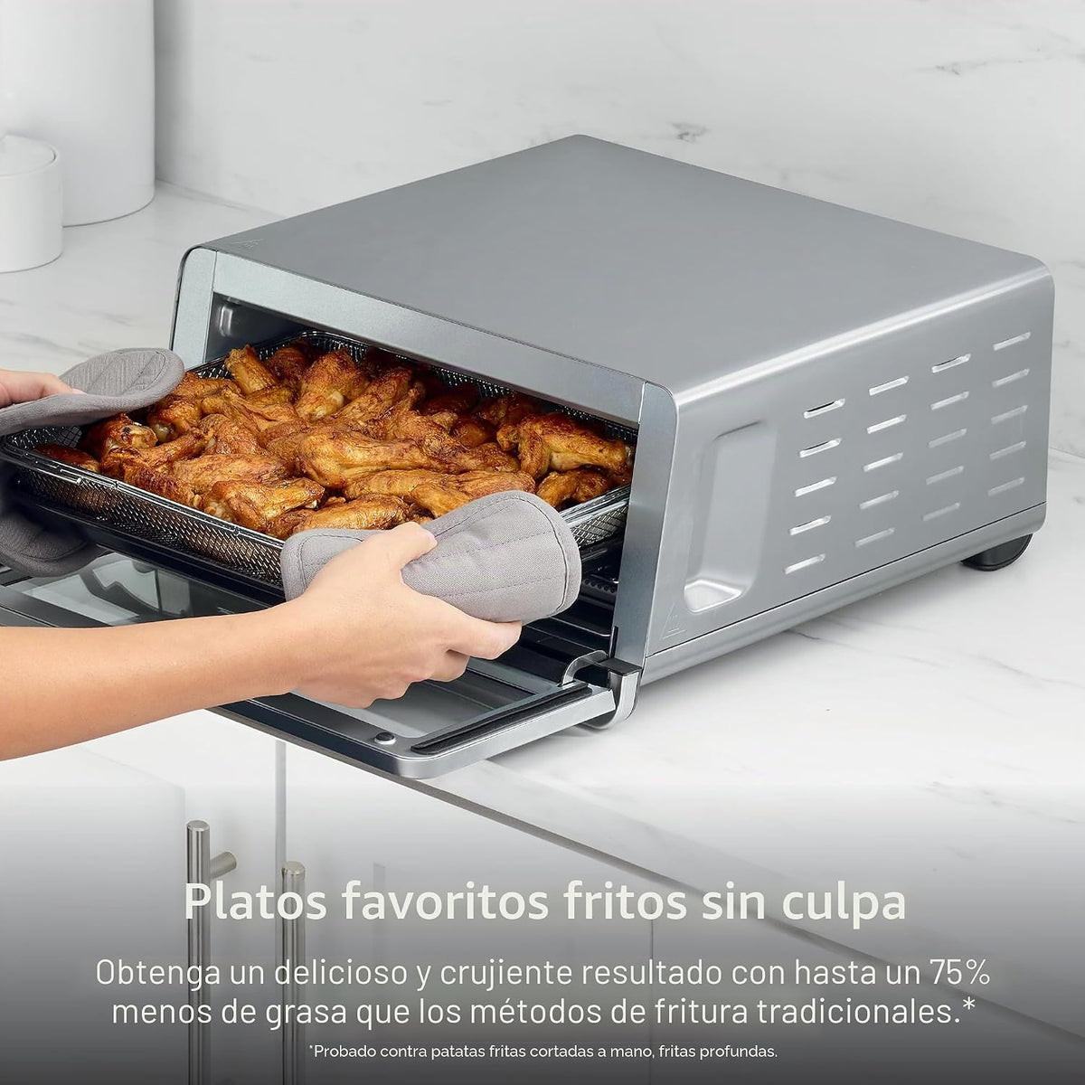 Ninja Horno tostador abatible y freidora de aire, 8 en 1, acero ino...