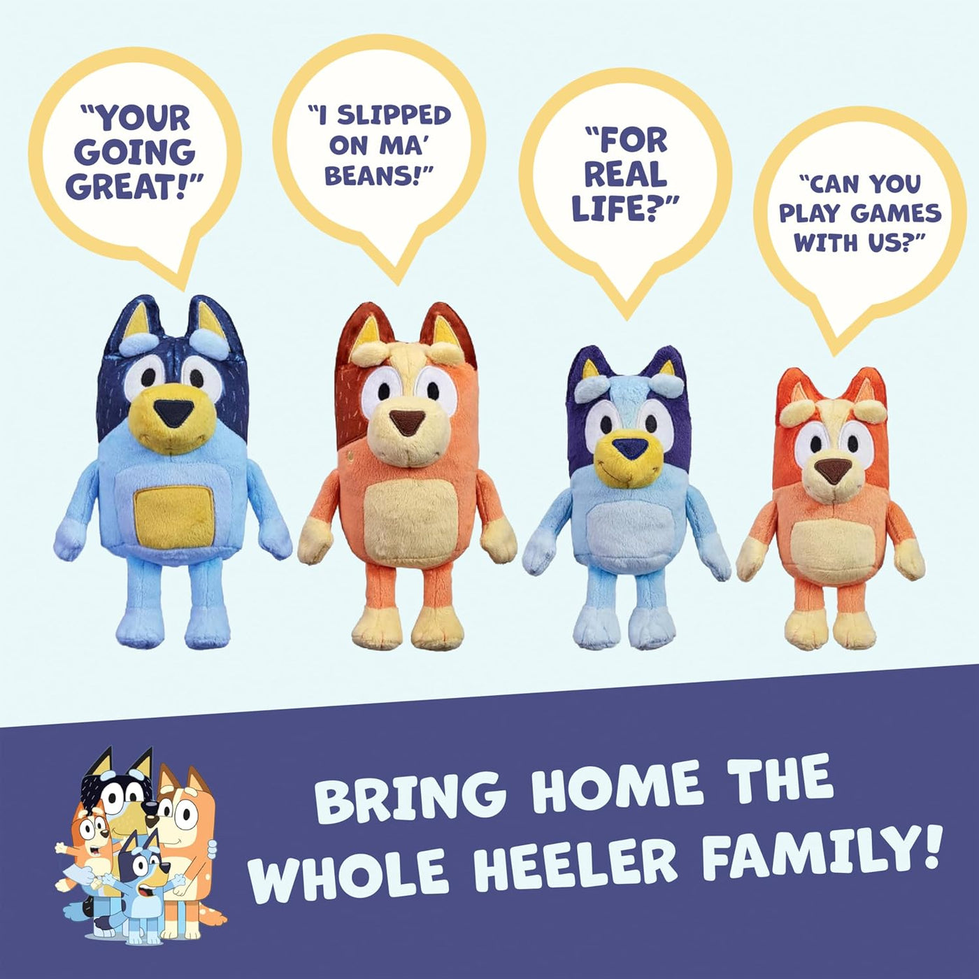 Bluey Peluche parlante, juguete musical de 13 pulgadas con 9 frases...