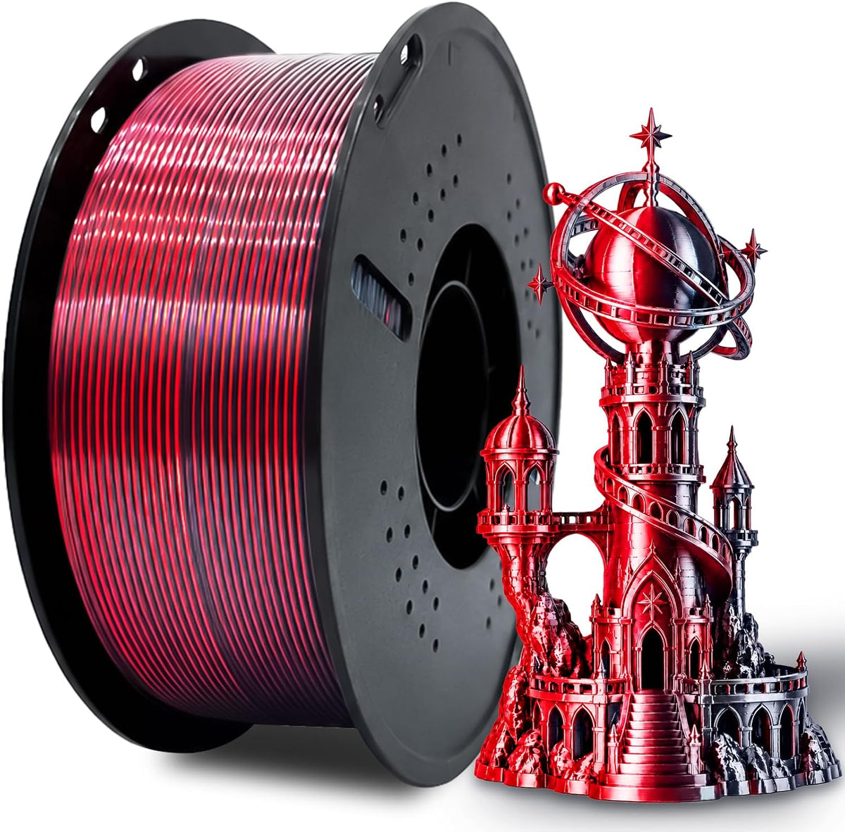 Colourbing Filamento de impresora 3D PLA+ de seda presecada de dobl...
