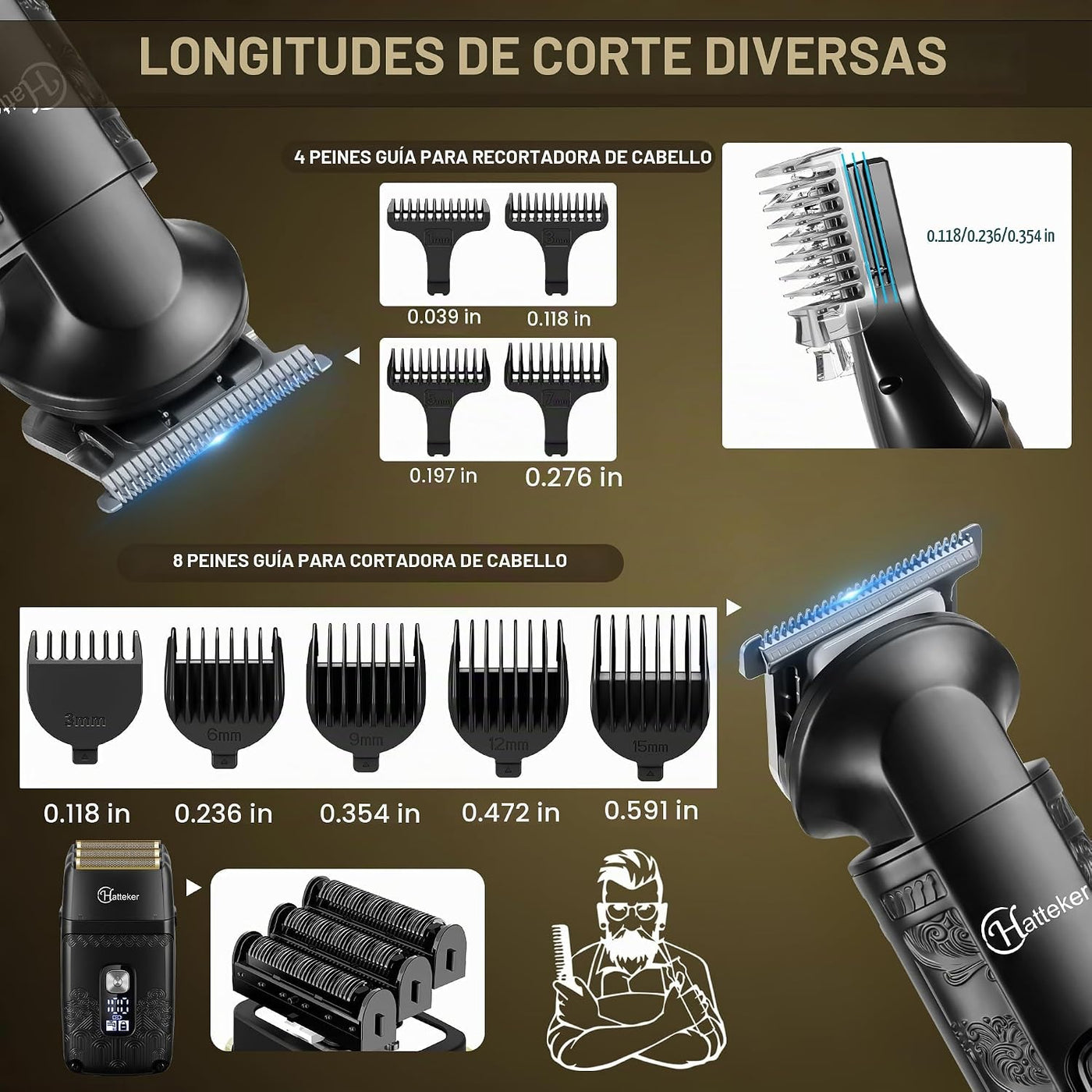 Hatteker Maquinilla de afeitar eléctrica profesional para hombres,...