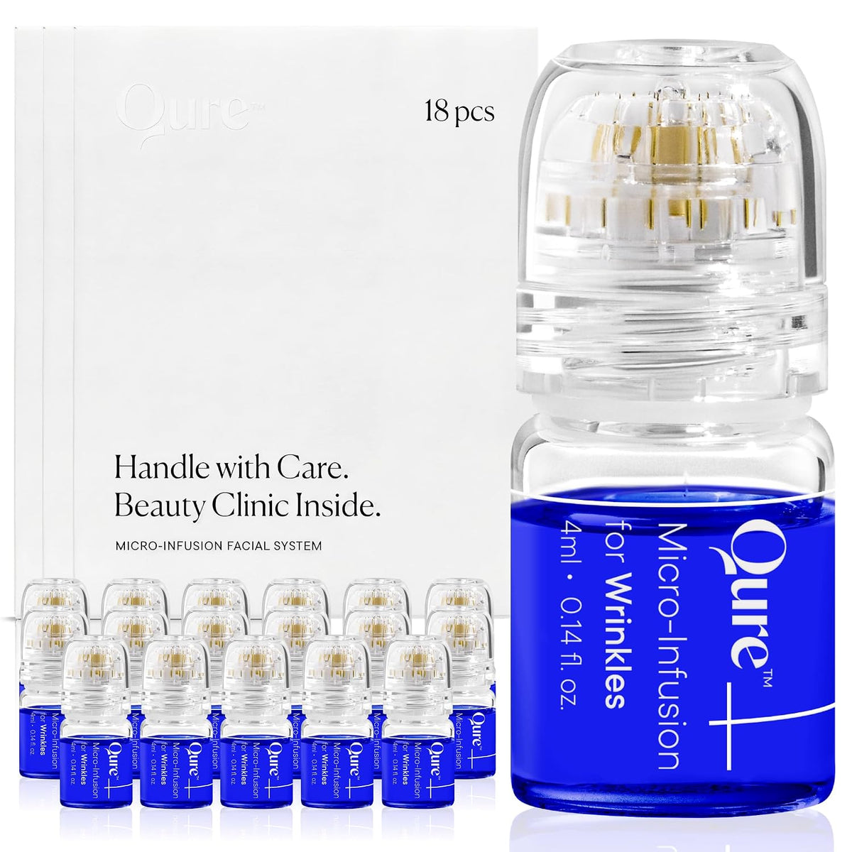 Qure Sistema de microinfusión para la cara, fórmula azul para todo...