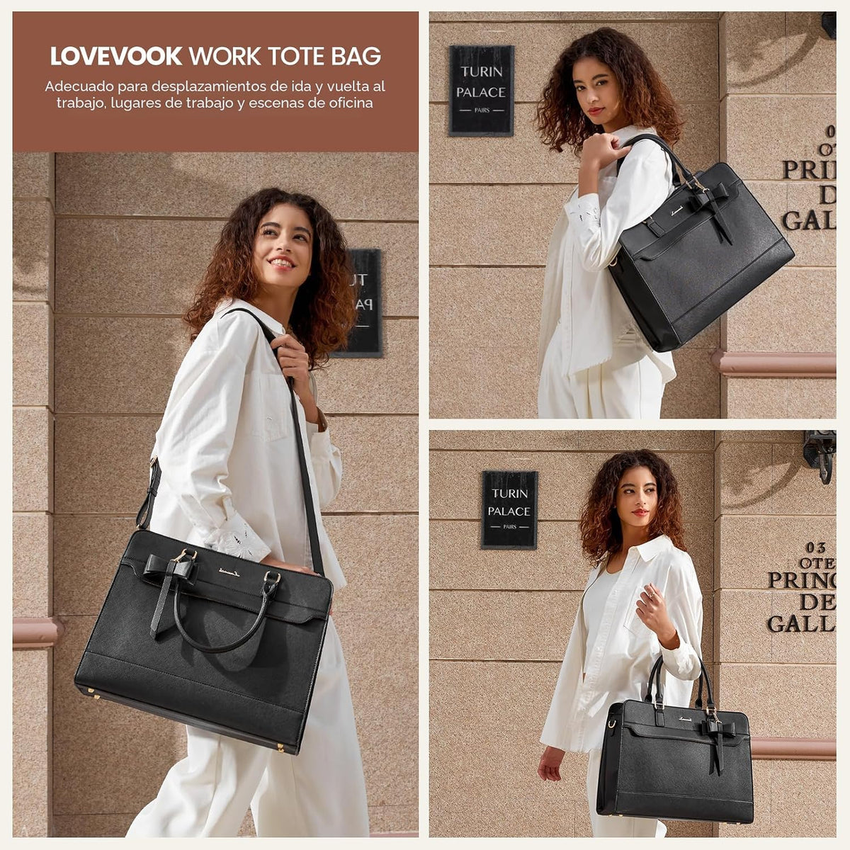 LOVEVOOK Bolso para laptop de mano para mujer, bolso de trabajo de...
