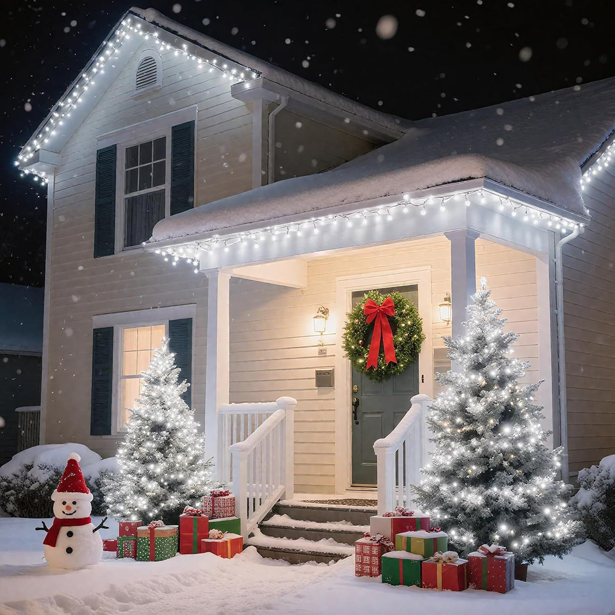 VTECHOLOGY - 500 luces LED blancas para árbol de Navidad, luces par...