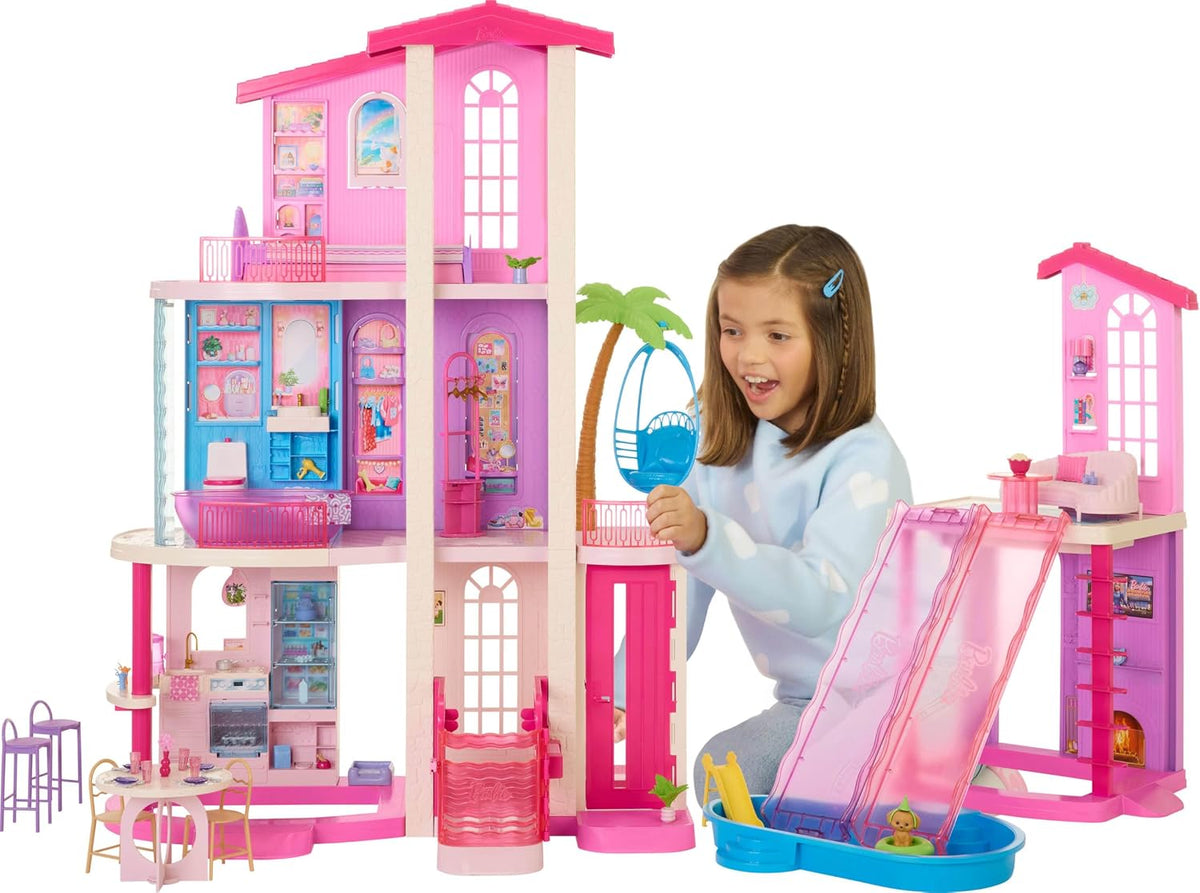 Barbie Casa de muñecas Dreamhouse | 43" de alto, ascensor, 9 ár...