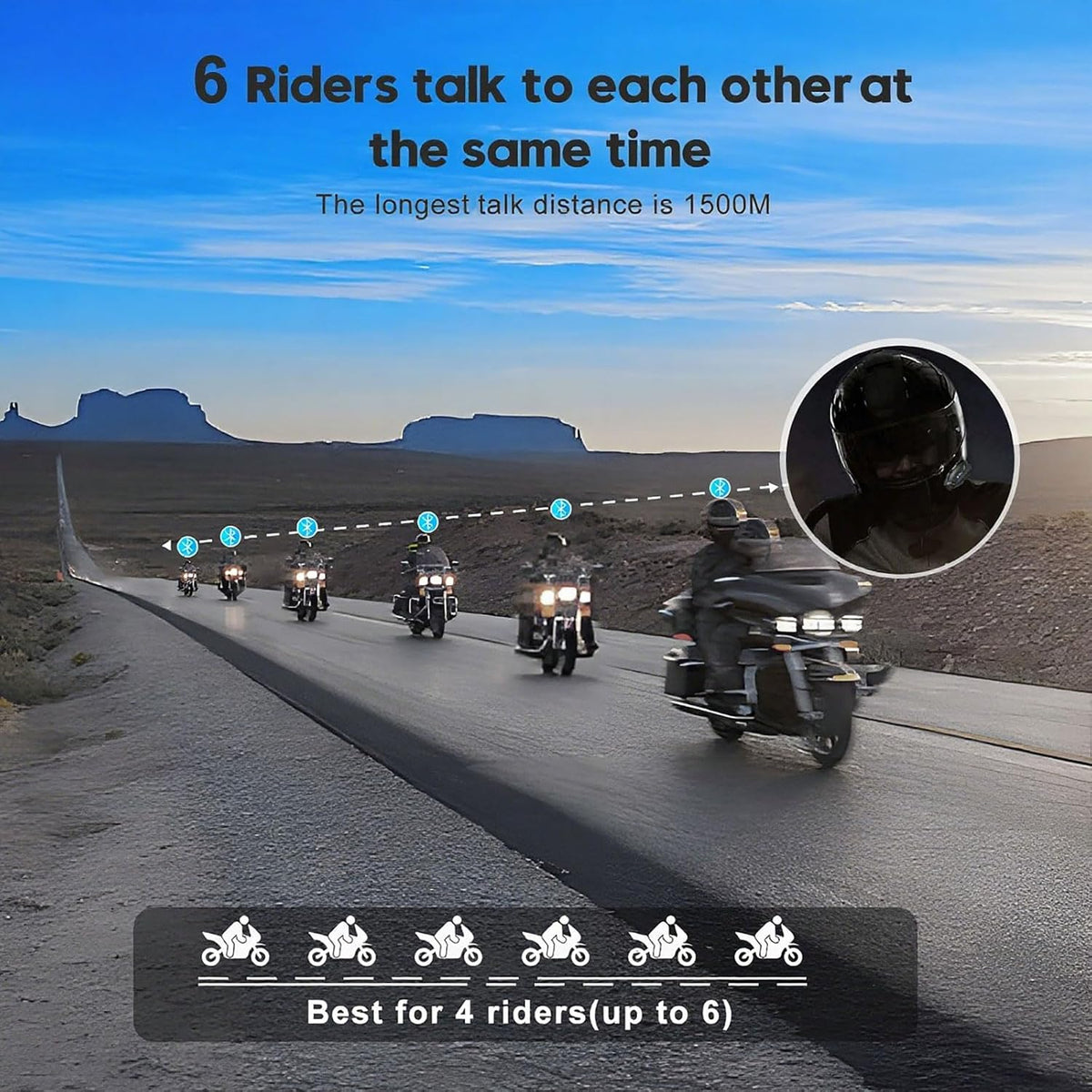 YTerrix Q4 - Auriculares Bluetooth para motocicleta con cancelación...