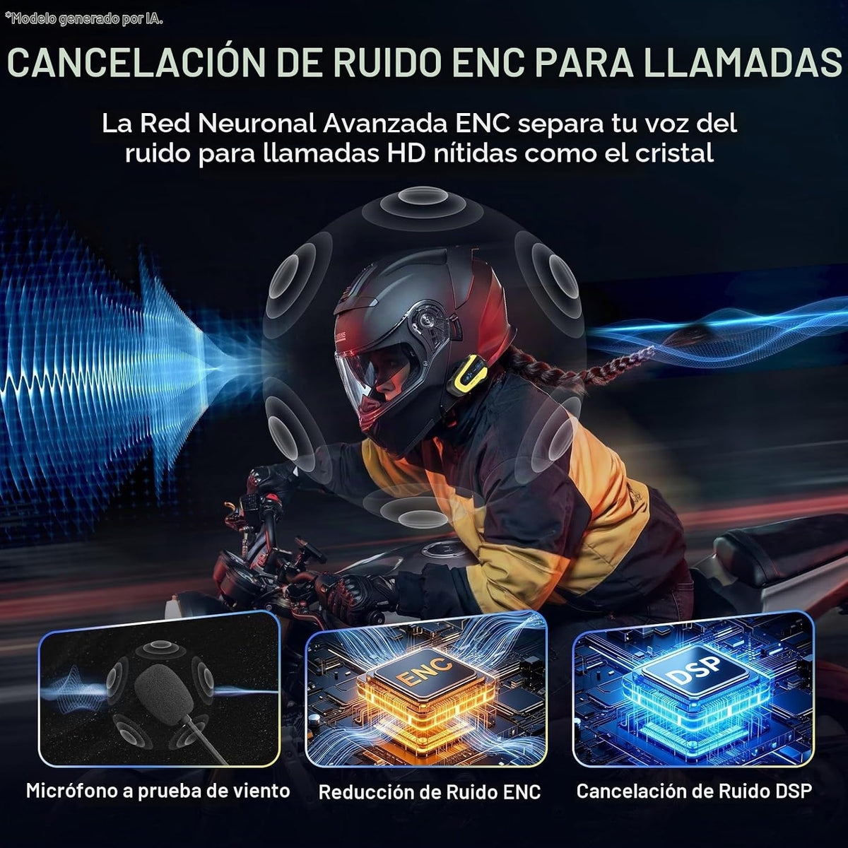 Oumurs N3X - Auriculares Bluetooth para motocicleta, sistema de com...