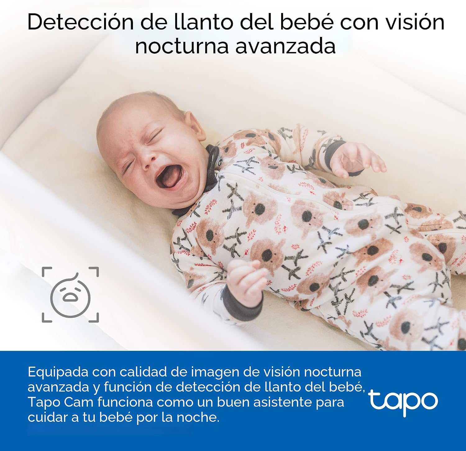 Tapo Cámara de seguridad interior 1080P para monitor de bebé, cámar...