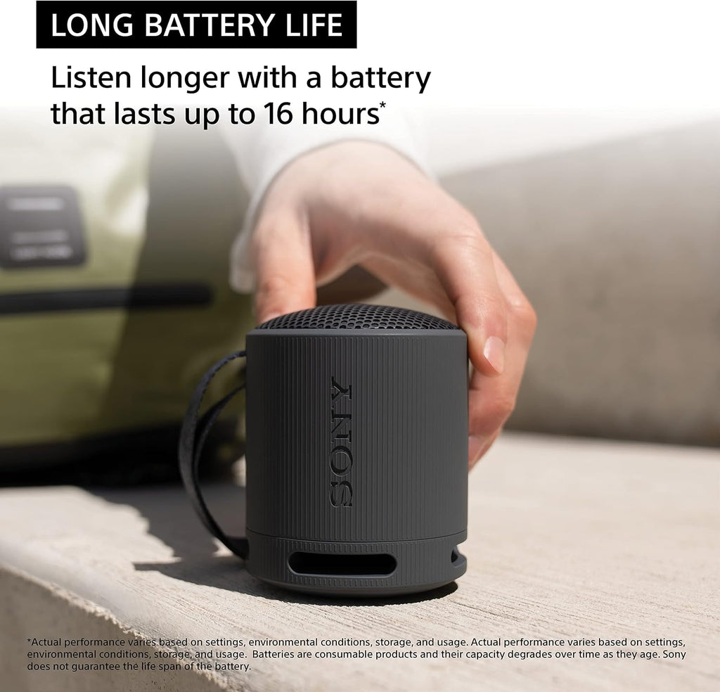 Sony SRS-XB100 Altavoz ligero portátil inalámbrico Bluetooth, gris...