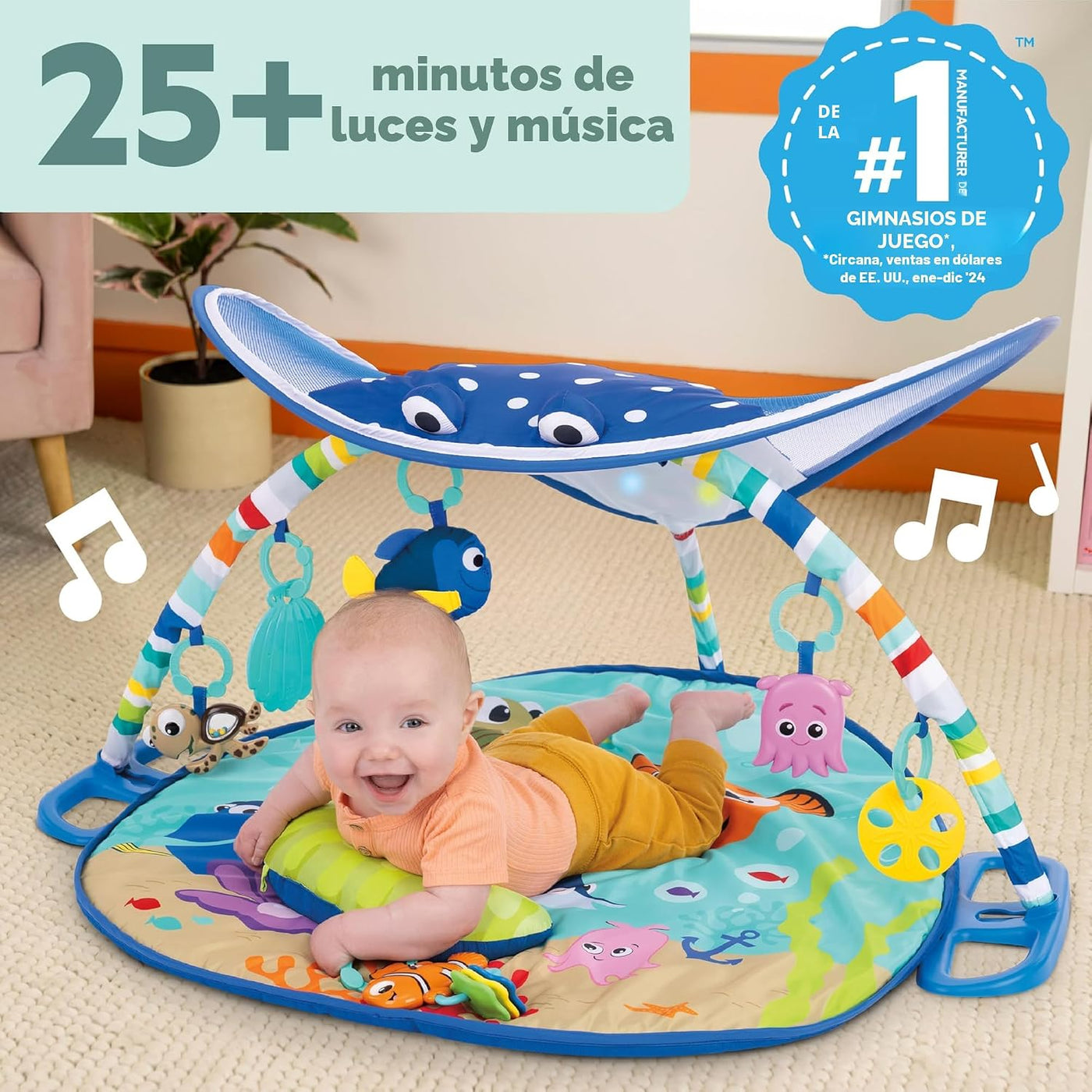 Bright Starts Disney Baby Buscando a Nemo Gimnasio de luces y músic...