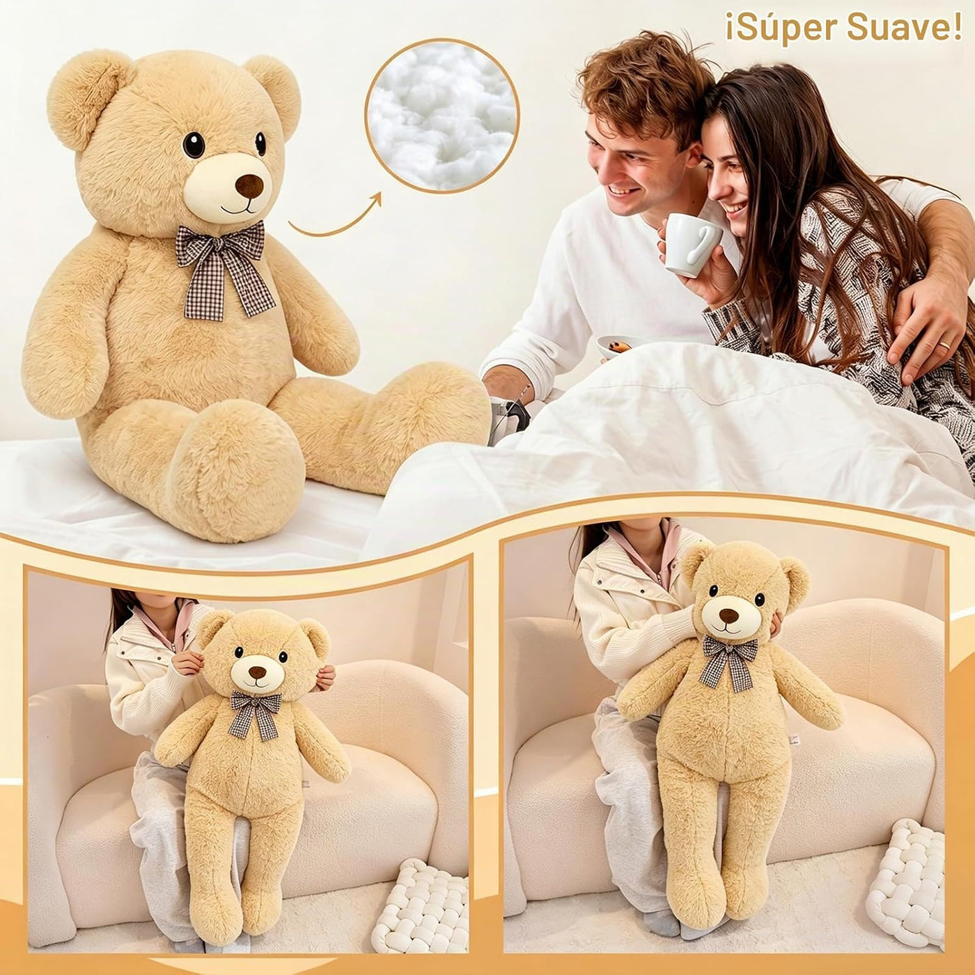 SQEQE Oso de peluche gigante de 39 pulgadas, oso de peluche grande...