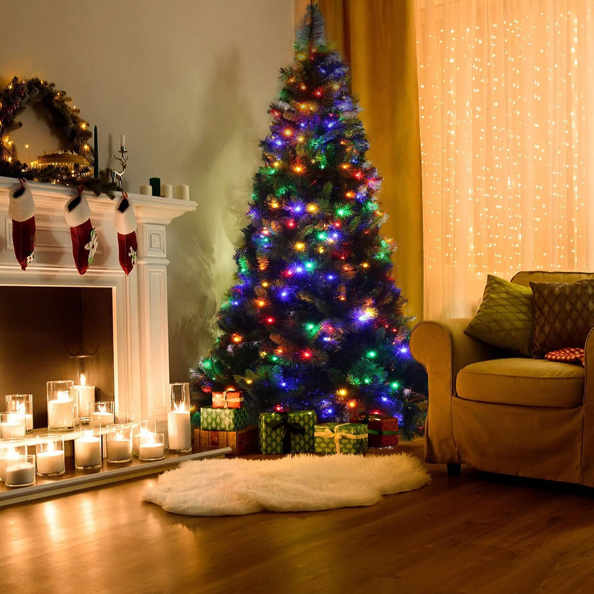 Dazzle Bright - Luces de árbol de Navidad, 448 luces LED en cascada...