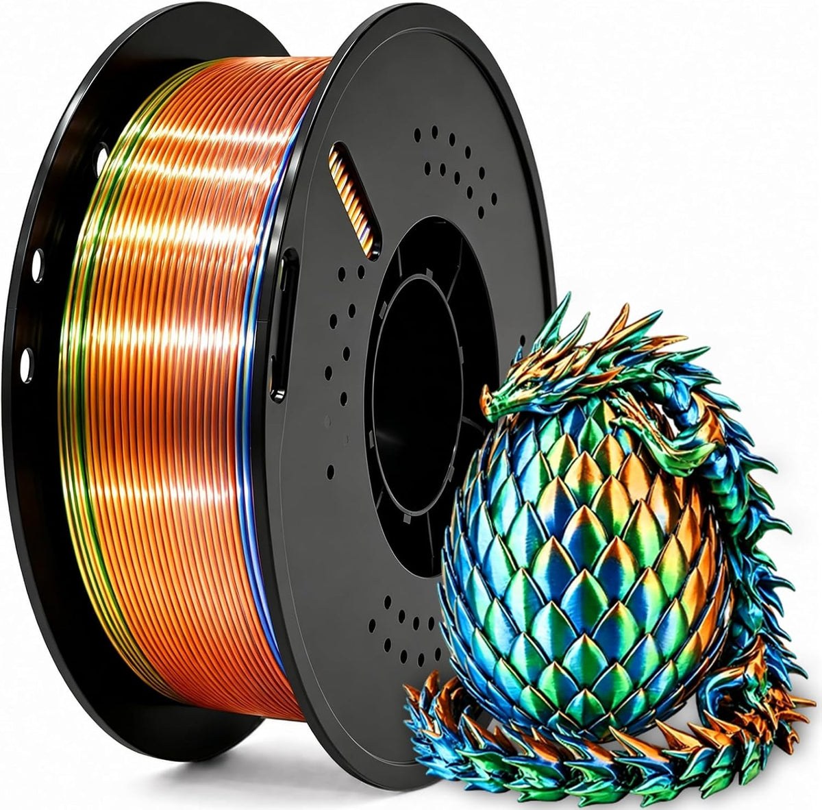 Frucindra Filamento de impresora 3D PLA+ de seda presecado, filamen...