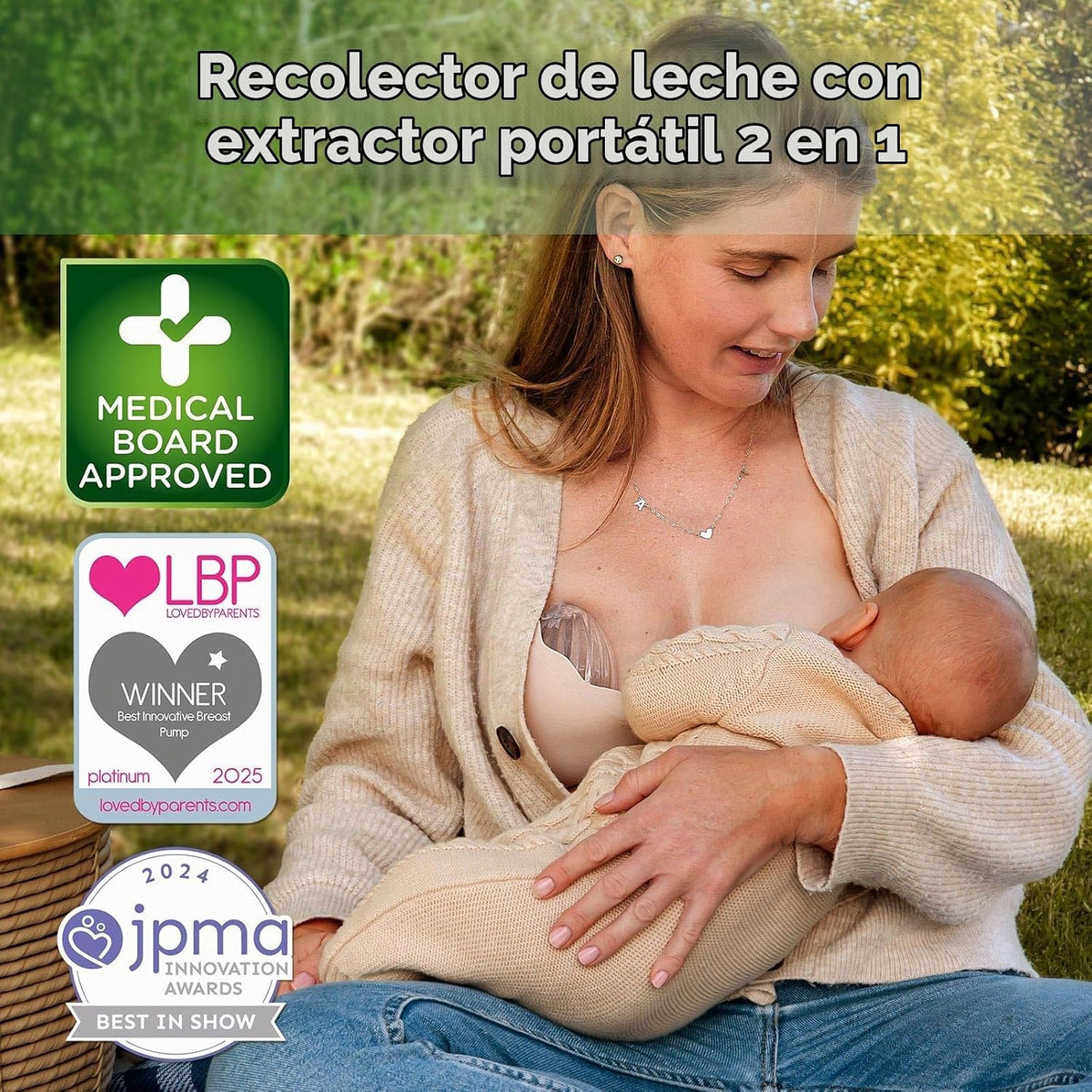 haakaa Extractor de leche portátil, extractor de leche con carcasa...