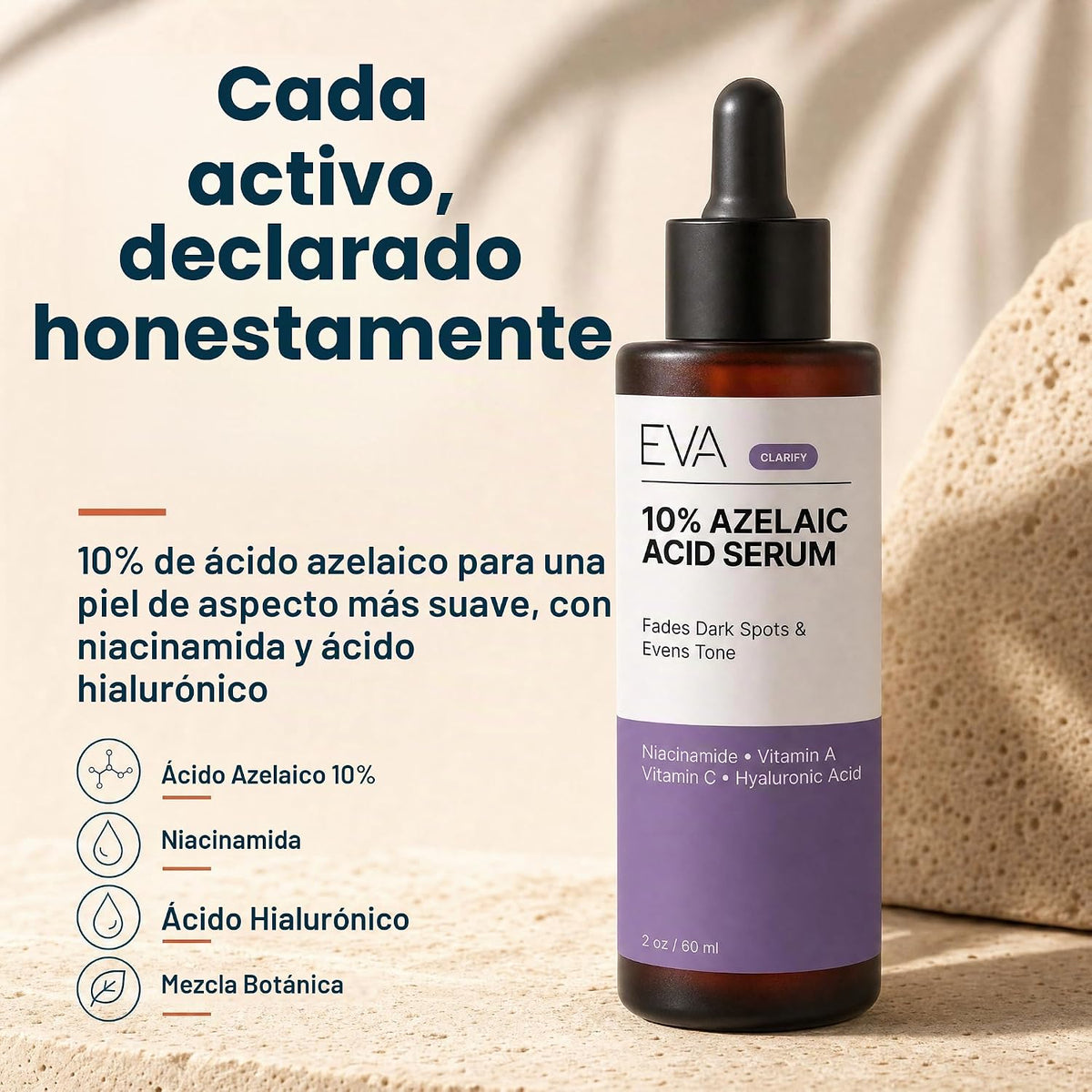 Eva Naturals - Suero de ácido azelaico al 10%, niacinamida, ligero,...