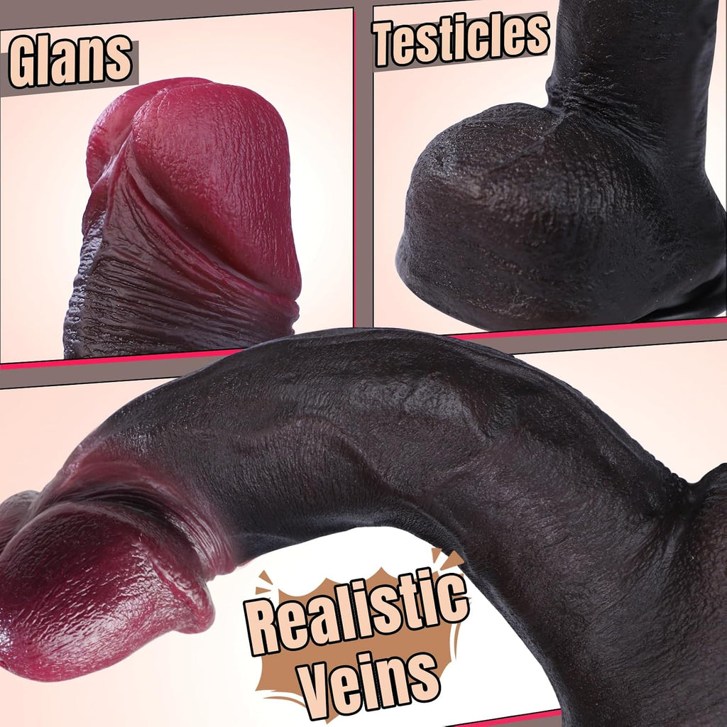 Consolador sexual realista de silicona de 11 pulgadas, consolador g...