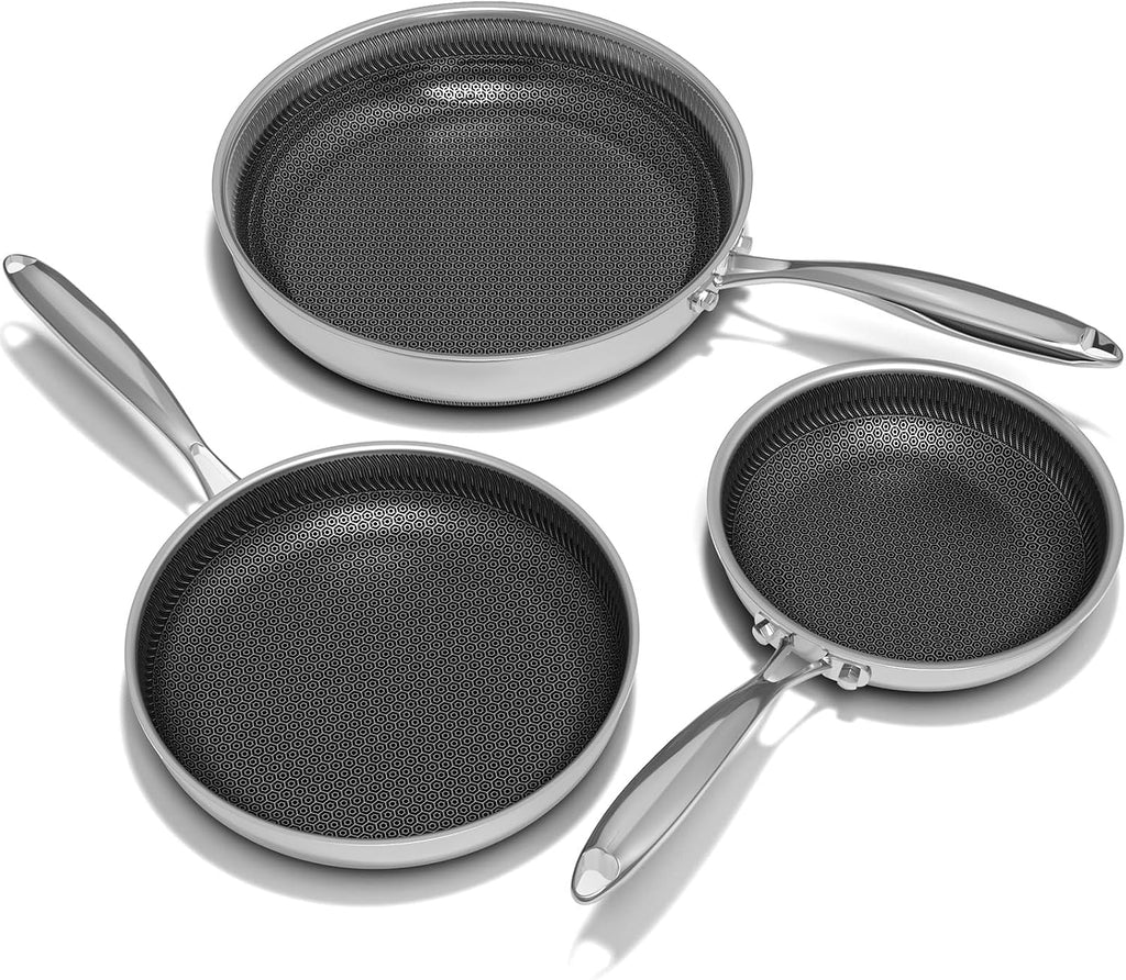 Umite Chef Juego de sartenes híbridas antiadherentes, sartén de ace...