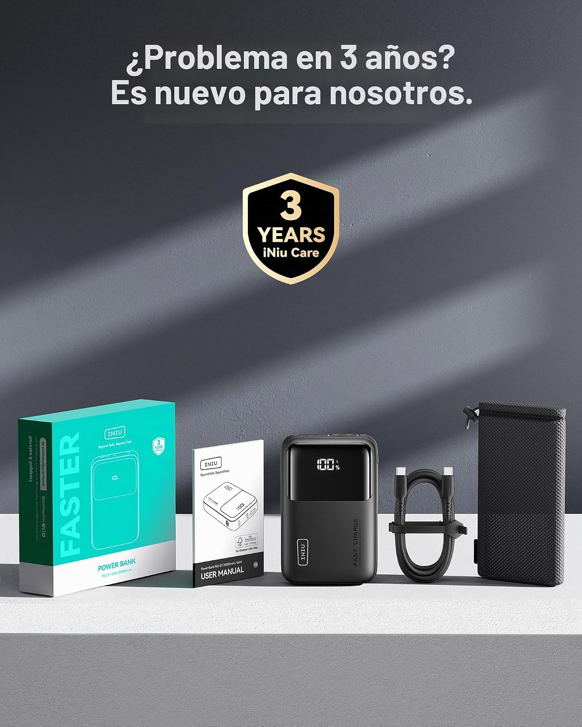 INIU Banco del poder del ordenador portátil, batería de carga rápid...