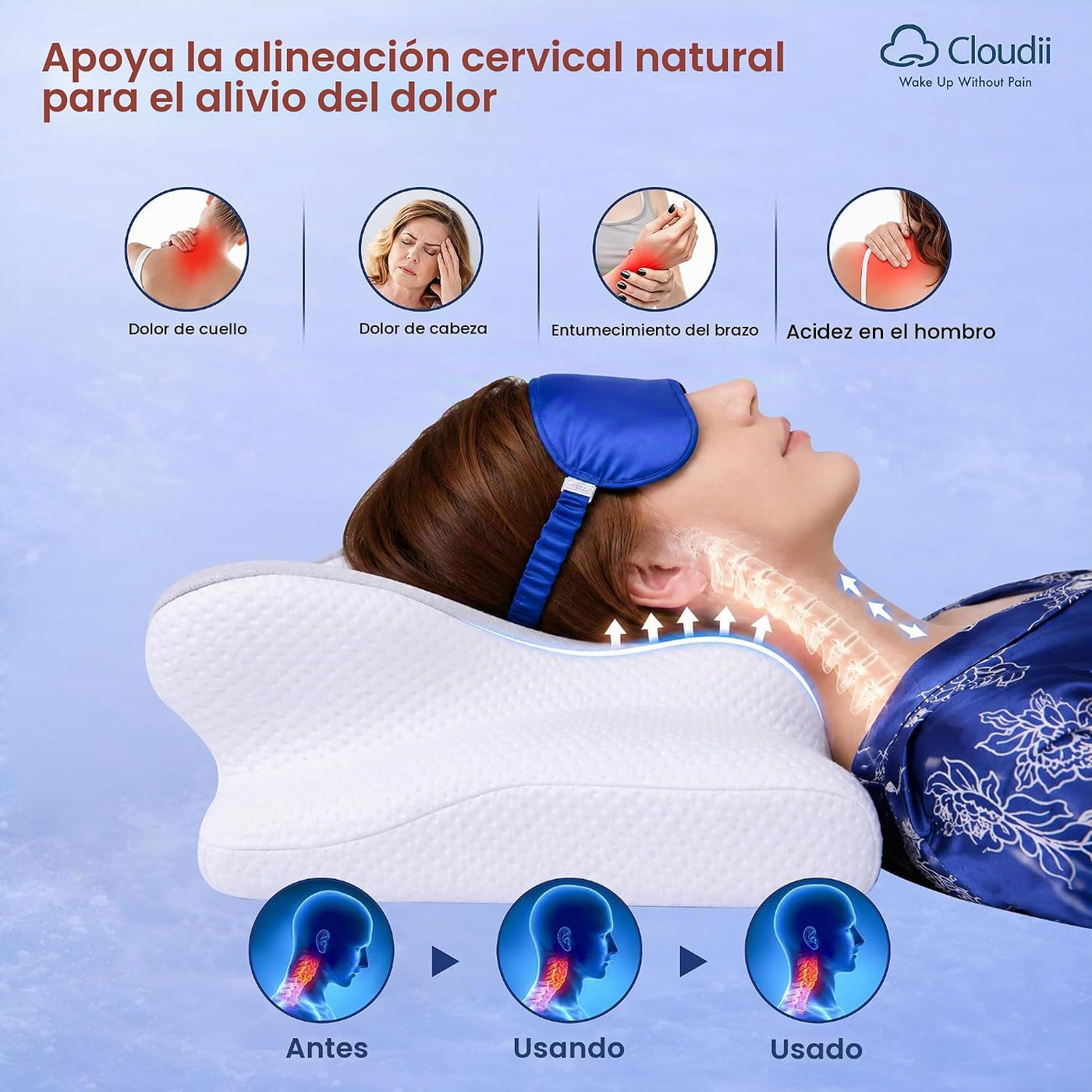 Cloudii Almohada cervical para aliviar el dolor de cuello \u2013 Al...